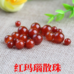 Cuentas sueltas redondas de ágata roja para hacer joyas, cuentas de piedra pulida, origen Brasil, verano 2021, estilo bohemio - Product Image 5