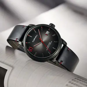 Tohill Thương hiệu phân phối kinh doanh giải trí Mens cổ tay đồng hồ thời trang da Watchband sang trọng thạch anh Đồng hồ cho nam giới