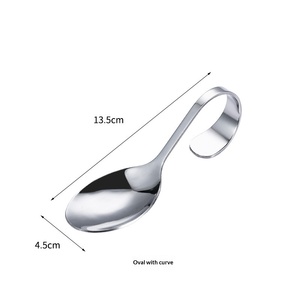 Cuchara de Servir de Acero Inoxidable con Mango Curvo, Tenedor para Postre, Pulido Espejo, para Aperitivos, Ensaladas, Miel, Mermelada, Mariscos, <span class=keywords><strong>Sushi</strong></span>, Vajilla - Product Image 6
