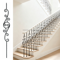 Balustres en fer forgé en forme de S, carrés creux, 1/2"*44", pour la décoration de rampes d'escalier intérieures, directement de l'usine
