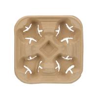 Porte-gobelets réutilisables pour café, thé, boissons chaudes, 1/2/4 gobelets en pâte à papier, plateau recyclable en pâte à bois