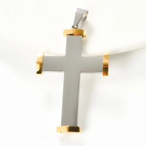 Collier avec pendentif croix unique en acier inoxydable pour hommes et femmes, bijoux amulette de prière chrétienne catholique, cadeaux de charme - Product Image 3