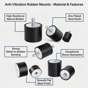 Support d'<span class=keywords><strong>isolation</strong></span> des vibrations pour machines industrielles, filetage mâle-femelle en caoutchouc, OEM/ODM personnalisé - Product Image 1