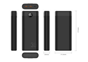 22.5W 30000mAh <span class=keywords><strong>3</strong></span>.0 PD dual <span class=keywords><strong>input</strong></span> เอาท์พุต DUAL <span class=keywords><strong>OUTPUT</strong></span> จอแสดงผล LCD Power Bank สำหรับ iPhone 11แบตเตอรี่ภายนอกสองอุปกรณ์ - Product Image 6