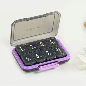 Pastillero Semanal de Lujo Personalizable con 8 Compartimentos, Libre de BPA, Organizador de Viaje Práctico, Estuche Portátil de Material PP - Product Image 1