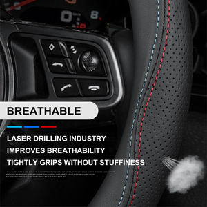 Housse de volant en cuir pour Renault <span class=keywords><strong>Clio</strong></span> Scenic Megane RS <span class=keywords><strong>GT</strong></span> Laguna 3 <span class=keywords><strong>4</strong></span> 5 Kangoo Fluence Trafic Talisman Twingo Kaptur - Product Image 4