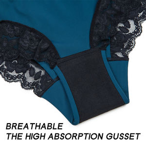 Culottes <span class=keywords><strong>de</strong></span> talla grande <span class=keywords><strong>de</strong></span> cuatro capas Menstruelles Bragas Menstruales Diseño <span class=keywords><strong>de</strong></span> encaje Bragas a prueba <span class=keywords><strong>de</strong></span> fugas - Product Image 3