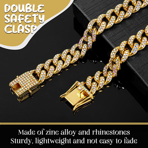 Luxury Bling Artificial Diamond Metal Chain Heavy Cuban Link Dog <b>Collar</b> for Pitbull Bulldog Personalized Dog <b>Collars</b> - Product Image 4