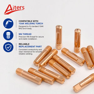 Embout de contact pour soudage MIG Euro <span class=keywords><strong>MB15AK</strong></span> M6x25 CuCrZr en cuivre, consommables pour torche MIG, pièces de rechange - Product Image 4
