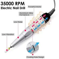 Machine à ongles professionnelle portable sans balais 35000 tr/min, lime à ongles électrique rechargeable avec écran LCD en plastique