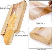 Bolsa de Embalaje para Pan Francés, Reutilizable, de Grado Alimenticio, con Ventana Transparente Grande, para Suministro a Granel en Panaderías