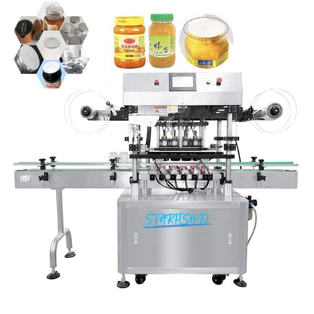 Multi-heads Automatic Roll Foil Lid Sealer for Plastic Cup Glass Bottle Tin Can Sealing Packaging  Machine
