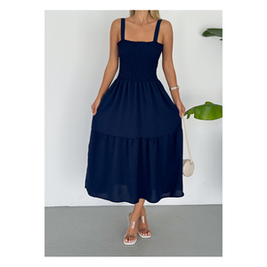 Robe à bretelles superposées noire Gipeli en tissu viscose tissé pour femme, idéale pour les soirées - Product Image 2