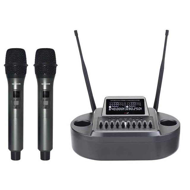 1 Receiver With 4 Conference Mic 4 Channel Wireless Handheld Microphone System