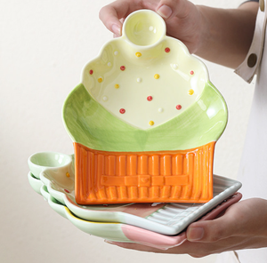 Wholesale Christmas Stock <b>Ceramic</b> Serving Platter Cute Festive <b>Plate</b> for Party Snacks, Fries & Appetizers, In Stock - Product Image 1