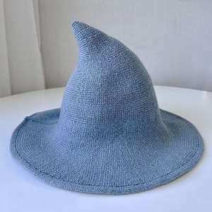 Sombreros de Mago de Halloween, parte superior puntiaguda, lana de ala grande, sombrero de bruja de hip-hop, gorras de pescador europeas y americanas para mujer - Product Image 6