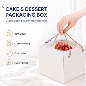Boîte d'emballage alimentaire portable et recyclable, résistante à l'huile, avec motif de dessin animé mignon, certifiée CE, pour gâteaux et desserts - Product Image 2