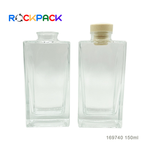Bouteille en verre clair de whisky de boisson de lait ambre de 150ml avec le bouchon en liège - Product Image 6