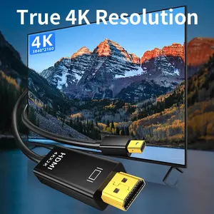 Unnlink Mini Dp a HDMI DP Cable 4K DisplayPort Video Converter Adaptador Macho a Macho/Hembra para Macbook Pro Air Mac Surface Pro