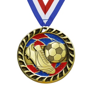 เหรียญรางวัลกีฬาฟุตบอลโลหะเปล่าแบบขายส่งฟรีพร้อมเลเซอร์สลัก - Product Image 5