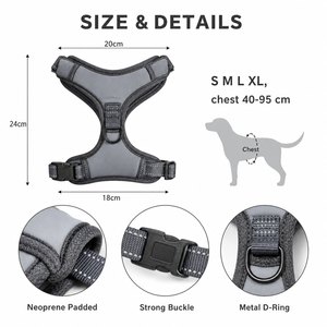 Harnais pour chien rembourré en néoprène en forme de Y pour chiens de petite, moyenne et grande taille, vente en gros, course à pied, durable, accessoires pour chien rembourrés et doux - Product Image 4