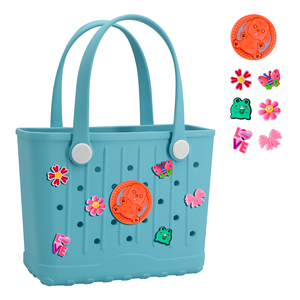 Custom logo Women's Large EVA Silicone Beach Fashionable Waterproof Summer & Autumn Winter <b>Totes</b> Wholesale with Open Closure - Product Image 4