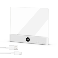 Lampe de lecture portable sans fil rechargeable à LED transparente pour livre, panneau lumineux pleine page, lampe plate pour lire au lit