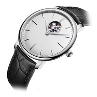 Reloj de Hombre SEIKO Mecánico de Esqueleto Analógico de Moda con Esfera de Cristal de Zafiro, Resistencia al Agua 5BAR, Correa de Cuero