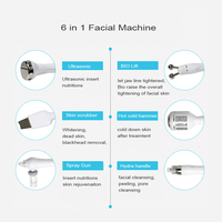 Portable Water Aqua Peeling Home Hydra Microdermabrasion Dermabrasion Machines de levage 6 In1 Machine faciale