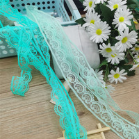 Pita renda berenda 2,3 cm dengan pinggiran bergelombang, warna-warna bunga, organza, renda grosir untuk kemasan hadiah