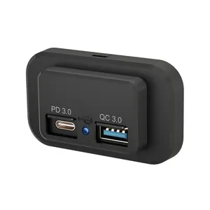 Wasserdichte Dual-Ports 12VCar-Buchse QC3.0 PD Typ C und QC3.0 USB-Ladegerät USB-Auto ladegerät