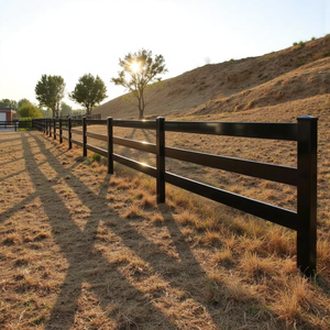 Yüksek kalite 100% bakire PVC kırılmaz PVC Flex demiryolu at çit <span class=keywords><strong>3</strong></span>-Rail vinil çit kolayca monte 100% bakire PVC - Product Image 4