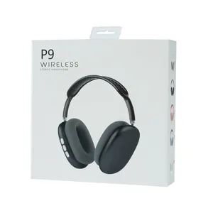 Fones de ouvido P9 com cancelamento de ruído, headset sem fio para vendas diretas da fábrica, fones de ouvido esportivos