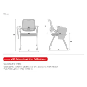 Wholesales Swivel Ergonomic Conference Chairs Middle Backrest Training Chair With Writing Table