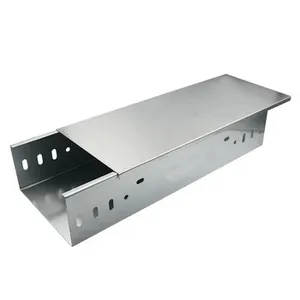 Goulotte de câblage à fond plein en acier galvanisé avec couvercle pour la distribution électrique - Product Image 3