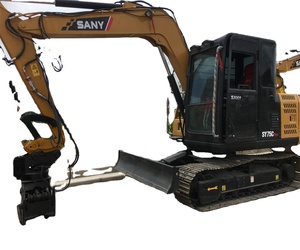 Pelle pelleteuse sur chenilles SANY SY75C-9 de 7 tonnes d'occasion de marque chinoise avec composants centraux, boîte de vitesses et pompe, poids en état de marche de 7 tonnes - Product Image 1