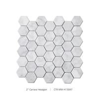 Collection de mosaïques en marbre blanc Bianco Carrara Centurymosaic, mosaïque de sol et de mur polie, crédence de cuisine en marbre, vente en gros