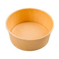 Wegwerp fruitbakje van gecoat kraftpapier van houtpulp, 2 cm, voor afhaalmaaltijden, fastfood, lunch, voedselveilig, magnetronbestendig, commercieel