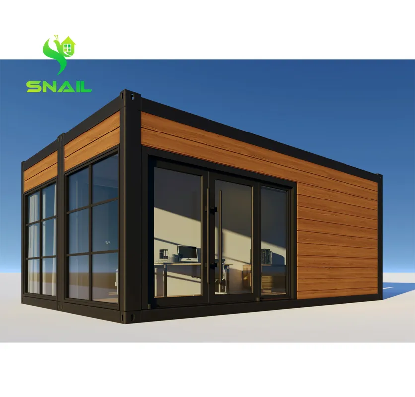 Ốc gỗ nhà kính đa năng nhỏ container nhà tiếp nhận trung tâm văn phòng ký túc xá để bán