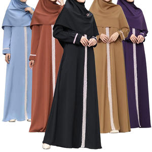 Dama musulmana manga larga Abaya vestido Glores estilo bloques al por mayor Abaya Femmes Robe Musulmane - Product Image 4