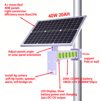 Système de sécurité solaire complet, kit solaire avec panneau solaire et batterie au lithium, modules d'énergie solaire pour CCTV 4G