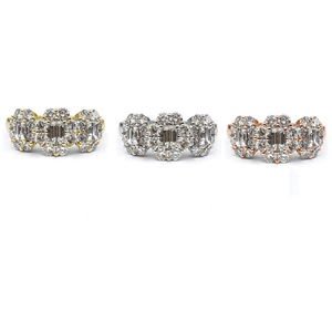 Nouveauté Bijoux Fins : Bagues à Trois Grappes en Or Blanc et Diamants Naturels de Qualité Supérieure – Tendance pour Fiançailles, Mariage et Soirées - Product Image 4