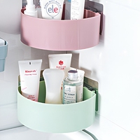 Étagère de rangement pour salle de bain sans perçage, support mural sans perforation, étagère simple en ABS sans coins pour salle de douche