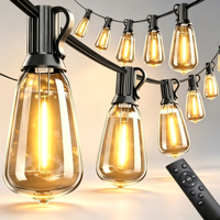 Guirlande lumineuse LED à filament avec commande tactile, IP65, ampoules en verre en forme de goutte d'eau, pour intérieur, jardin, camping, mariages, fêtes, éclairage d'ambiance