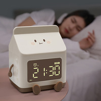 Smart Control LED-Bildschirm Digitale Tisch uhr Fun Milk Box Design Alarm Wake Countdown für Studenten Kinder Büro Wohnzimmer