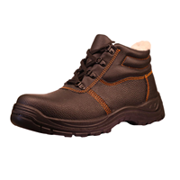 Chaussures de sécurité en cuir gaufré AOXIANG pour l'été/l'automne/l'hiver, avec embout en acier, semelle intermédiaire et doublure en polaire, construction durable