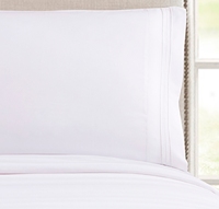 Ensemble de draps pour lit queen size 4 pièces, 90 g/m², série 1800, microfibre, trois lignes brodées, draps extra doux et rafraîchissants, poche profonde, Oeko Tex