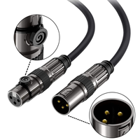 Câble micro XLR mâle-femelle capacitif équilibré à trois conducteurs de haute qualité avec blindage en feuille de PVC pour consoles de mixage personnalisées