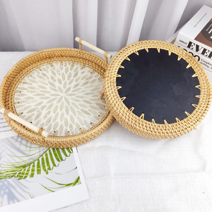 Sáng Tạo Đôi Tai Mây Tay Dệt Trái Cây Tấm Đầy Màu Sắc Vỏ Đồ Ăn Nhẹ Khay Cho Phòng Khách Decorationvintage Khay - Product Image 6