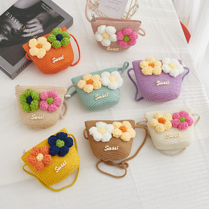 Borsa Piccola per Bambini Primavera/Estate con Logo OEM, <span class=keywords><strong>Portafoglio</strong></span> Piccolo, Borsa in Paglia da Viaggio per Ragazze, Borsa a Tracolla Piccola Fresca per Viaggi - Product Image 1